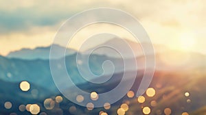 Blurred background of a mountain range with distant peaks