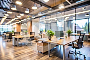 Blurred office interior space background