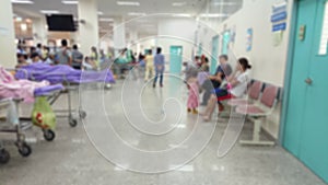 Blurred background of Out Patient DepartmentOPD of a hospital with patients