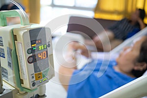 Blurred background of patient modern recovery room in hospital