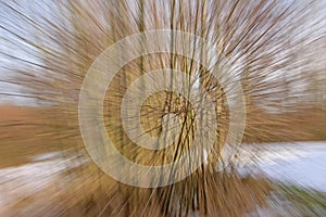 Blurred background with radial lines in brown and light blue