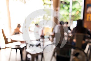 Blurred background of restaurant with people