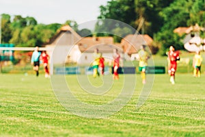 Blurred background with soccer players