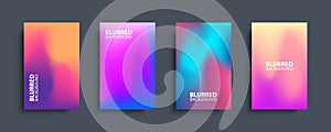 Blurred backgrounds set with modern abstract blurred color gradient patterns.