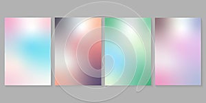 Blurred backgrounds set with modern abstract blurred color gradient patterns