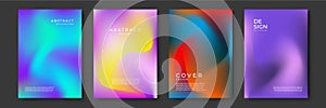 Blurred backgrounds set with modern abstract blurred color gradient patterns. Templates collection for brochures, posters, banners
