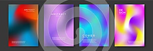 Blurred backgrounds set with modern abstract blurred color gradient patterns. Templates collection for brochures, posters, banners