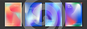 Blurred backgrounds set with modern abstract blurred color gradient patterns. Templates collection for brochures, posters, banners