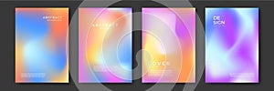 Blurred backgrounds set with modern abstract blurred color gradient patterns. Templates collection for brochures, posters, banners