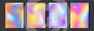 Blurred backgrounds set with modern abstract blurred color gradient patterns. Templates collection for brochures, posters, banners