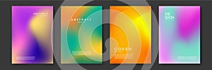 Blurred backgrounds set with modern abstract blurred color gradient patterns. Templates collection for brochures, posters, banners