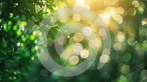 Blurred banners and signs boasted ecofriendly products and practices