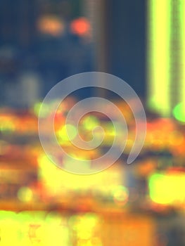 Blurred bokeh city buildings background