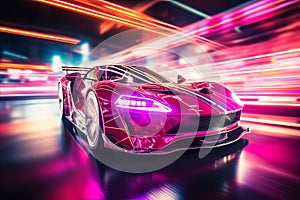 Blurred bokeh effect with futuristic car concepts and bold automotive branding for a modern backdrop