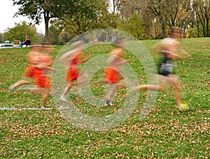 Blurred Boys Cross Country Runners