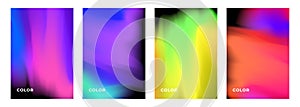 Blurred bright color gradient brush strokes. Abstract backgrounds with vibrant colored stains.
