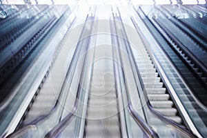 Blurred bright escalator