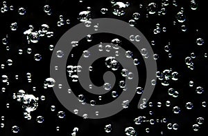 Bubbles, blur, on a black background