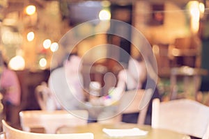 Blurred cafe - retro effect style photo