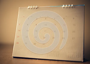 Blurred calendar page