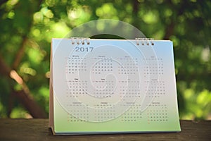 Blurred calendar page