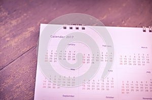 Blurred calendar page