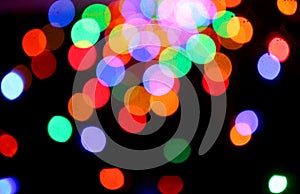 Blurred Christmas Lights Create a Colorful Abstract Winter Bokeh Background Scene