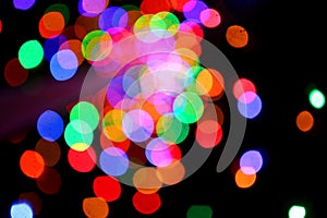 Blurred Christmas Lights Create a Colorful Abstract Winter Bokeh Background Scene