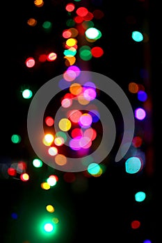 Blurred Christmas Lights Create a Colorful Winter Bokeh Background Scene