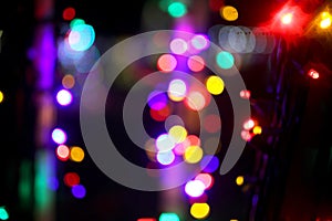 Blurred Christmas Lights Create a Colorful Winter Bokeh Background Scene