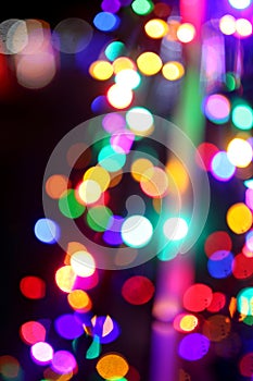 Blurred Christmas Lights Create a Colorful Winter Bokeh Background Scene