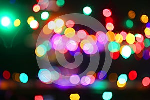 Blurred Christmas or Party Lights Create a Colorful Winter Bokeh Background Scene