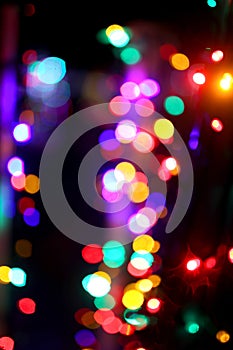 Blurred Christmas or Party Lights Create a Colorful Winter Bokeh Background Scene