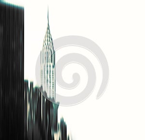 Blurred Chrysler building and Manhattan architecture