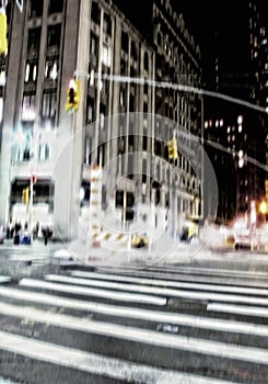 Blurred city background. Motion and lens blurred city images - from details to sky scrapers.