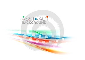 Blurred color waves, lines. Vector abstract background template