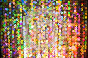 Blurred colorful LED bokeh light background