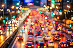 Blurred Colorful Traffic Lights Abstract Background
