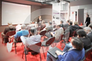 Blurred conference, intentionally blurred background