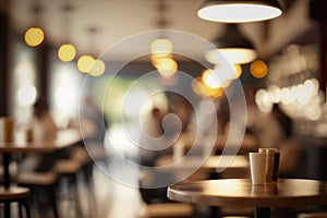 Blurred Customer at restaurant blur background with bokeh.Generative AI