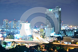 Blurred,Defocus of Bangkok City View at twilight background.