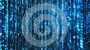 Blurred digital binary code technology computer background