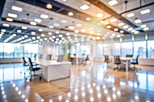 Blurred empty open space office photo