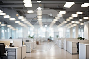 Blurred Empty Open Space Office Interior Background