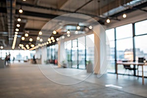 Blurred Empty Open Space Office Interior