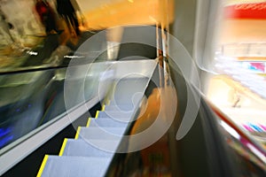 Blurred escalator