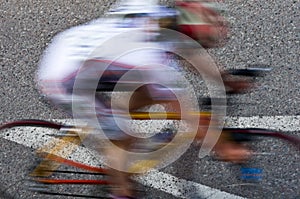 Blurred female road cyclist