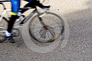 Blurred female road cyclist