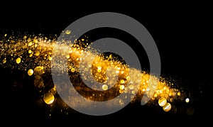 Blurred glitter bombs, gold glitter defocused abstract Twinkly Lights grunge Background