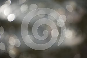 Blurred gray background with round white bokeh